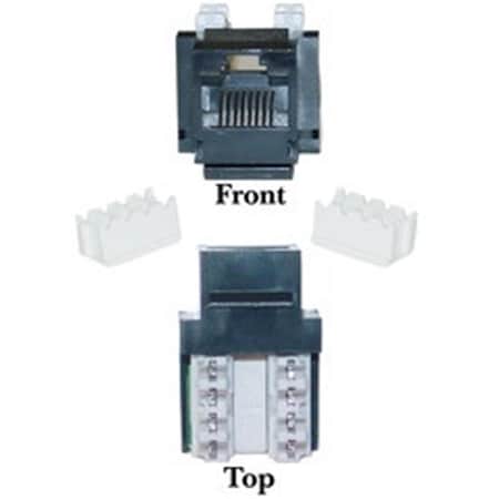 Cable Wholesale Cat5e Keystone Jack Black RJ45 Female to 110 Punch Down 310-120BK